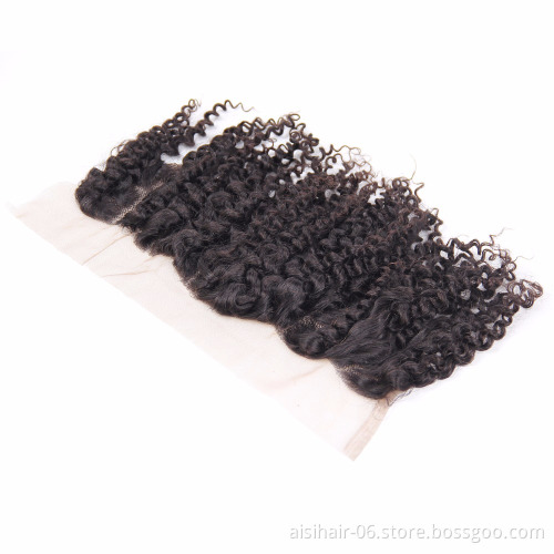 Aisi Hair 100% Brazilian Hair Lace Frontal Closure , Hair Piece Lace Closure , Kinky Curly Silk Lace Closure 13x4